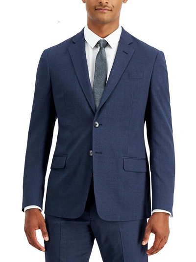 Shop Ax Armani Exchange Mens Wool Slim Fit Two-button Blazer In Blue