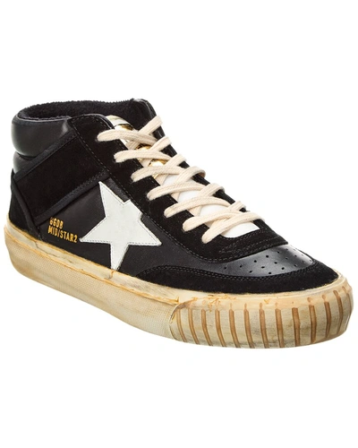 Shop Golden Goose Mid-star 2 Suede & Leather Sneaker In Black