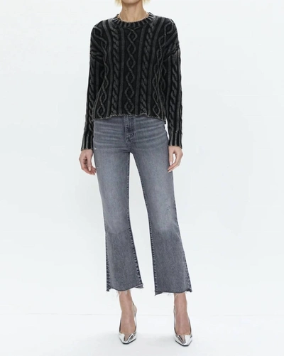 Shop Pistola Eva Pullover Sweater In Sandwashed Black In Multi
