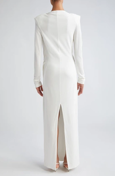 Shop Interior The Sloan Long Sleeve Drape Front Maxi Dress In White