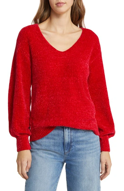 Shop Tommy Bahama Island Luna Chenille Sweater In Tango Red