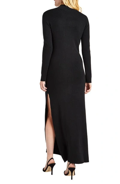 Shop Splendid Tamara Long Sleeve Maxi Sweater Dress In Black