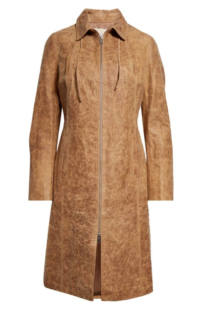 Shop Paloma Wool Ginevra Lambskin Leather Coat In Beige