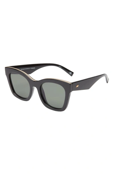 Shop Le Specs Showstopper D-frame Sunglasses In Black