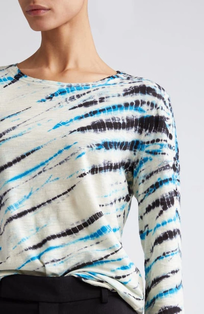 Shop Proenza Schouler Tie Dye Long Sleeve Cotton T-shirt In Ecru Multi