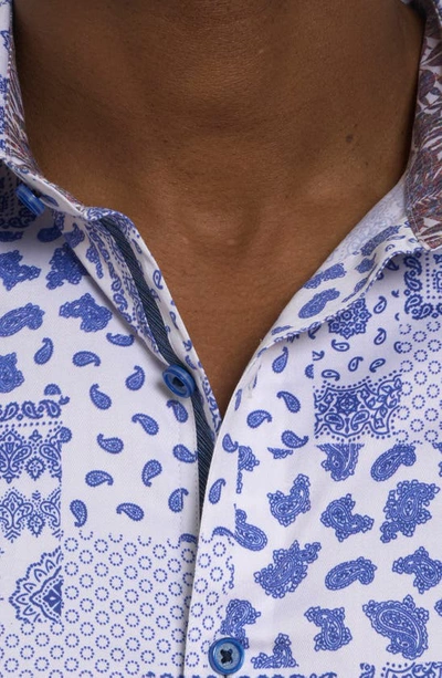 Shop Robert Graham Vittoria Paisley Stretch Button-up Shirt In Blue Multi