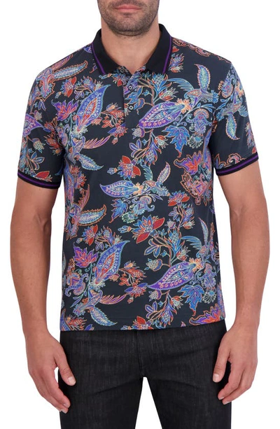 Shop Robert Graham Ascona Paisley Polo In Black Multi