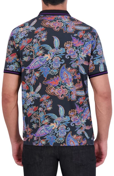 Robert Graham Ascona Paisley Polo In Black Multi