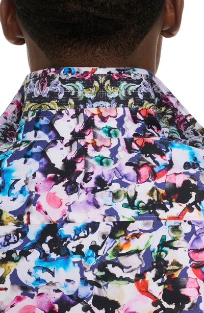 Robert Graham The Atlas Abstract Floral Stretch Button-up Shirt In Black Multi