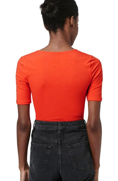 Shop Topshop Surplice Short Sleeve Bodysuit In Red