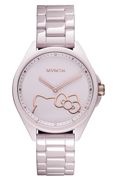 Shop Mvmt X Hello Kitty® Coronada Ceramic Bracelet Watch, 42mm In Pink