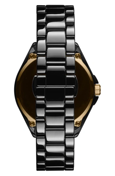 Shop Mvmt X Hello Kitty® Coronada Ceramic Bracelet Watch, 42mm In Black