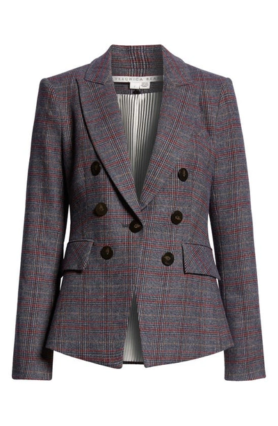 Shop Veronica Beard Lawrence Plaid Dickey Jacket In Grey Multi