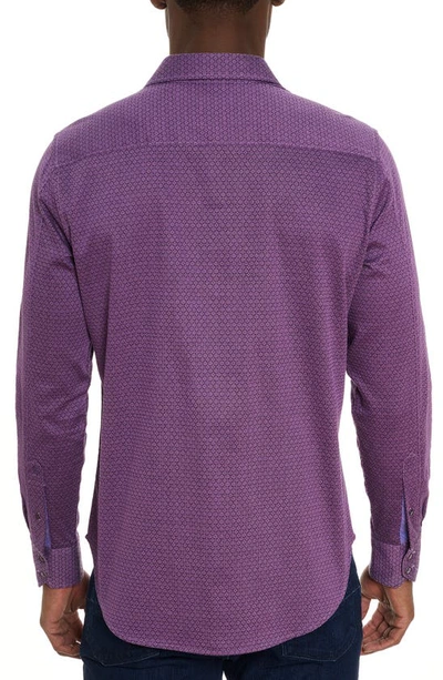 Shop Robert Graham Metrol Stretch Button-up Shirt In Purple