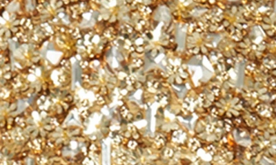 Shop Carolina Herrera Sequin & Crystal Short Sleeve Cocktail Dress In Gold