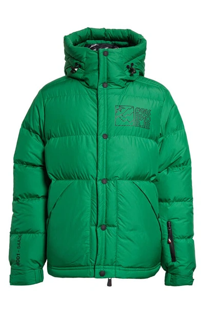 Shop Moncler Cristaux Quilted Ripstop Down Jacket In Green