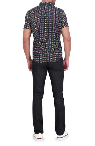 Shop Robert Graham Spectacle Short Sleeve Button-up Shirt In Black