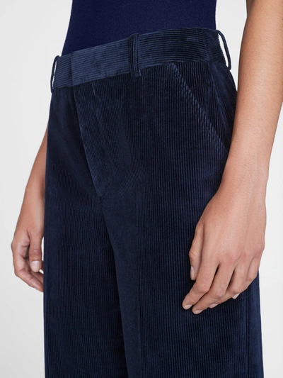 Shop Frame Relaxed Corduroy Trouser Pants Navy In Blue