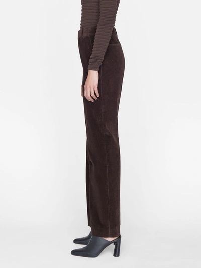 Shop Frame High Rise Relaxed Corduroy Trouser Pants In Brown