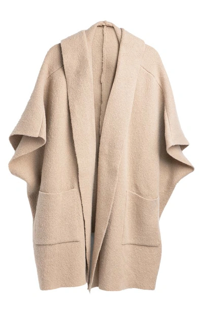 Saachi Oversize Hooded Topper In Taupe