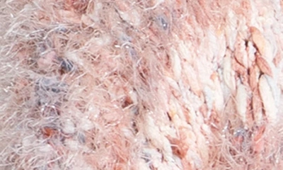 Saachi Lurex Eyelash Stripe Cardigan In Blush