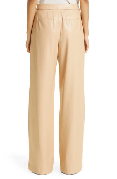 Shop Alice And Olivia Pompey Faux Leather Trousers In Almond