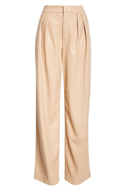 Shop Alice And Olivia Pompey Faux Leather Trousers In Almond
