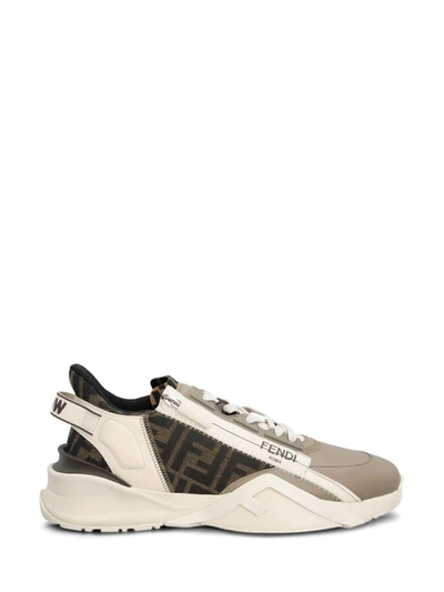 Fendi Flow Leather Low tops In Brown ModeSens
