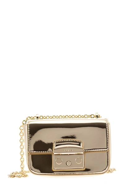 Shop Furla Metropolis - Mini Shoulder Bag In Gold