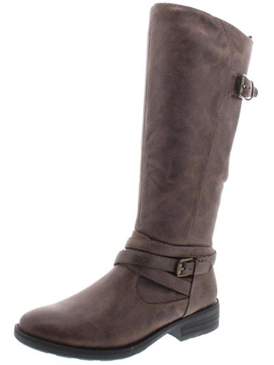 Shop Baretraps Alysha Womens Faux Leather Faded Mid-calf Boots In Brown