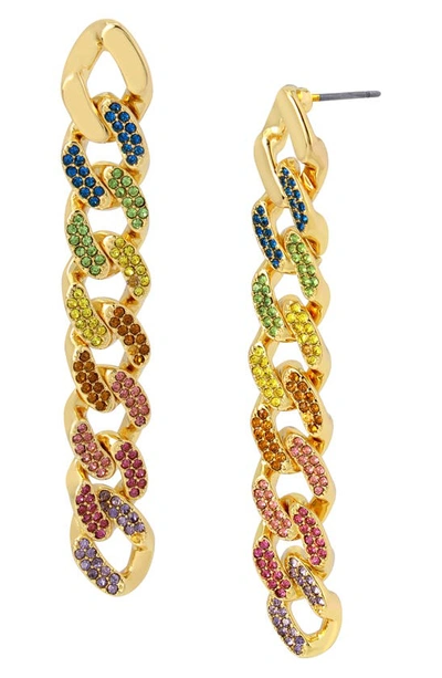 Shop Kurt Geiger Rainbow Link Linear Drop Earrings In Multi