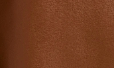 Good American Better Than Leather Faux Leather Button-up Shirt In Burnt Caramel002