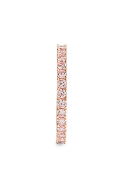 Shop Suzy Levian 14k Rose Gold Plated Sterling Silver Cubic Zirconia Stackable Ring In Pink