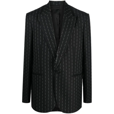 Alyx Embroidered Wool-cashmere Blazer In Black/white
