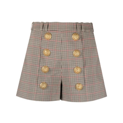 Shop Balmain Shorts In Brown