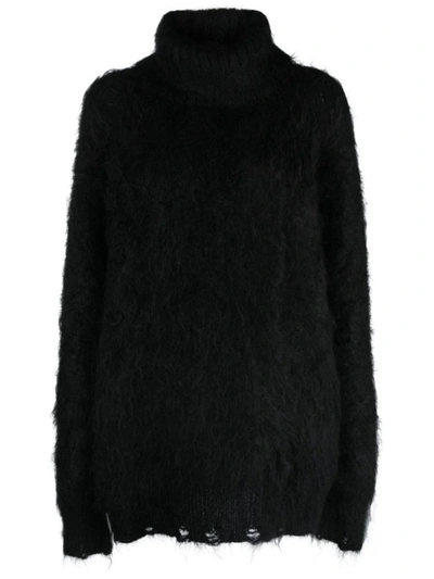Shop Junya Watanabe Wool Turtleneck Sweater In Black
