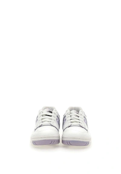 Shop New Balance "550" Leather Sneakers In White/ Lilac