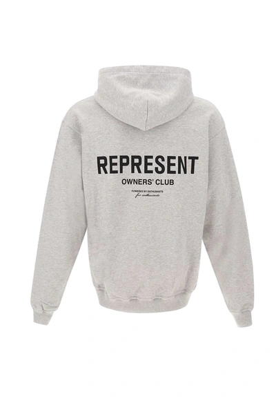Shop Represent "owners Club" Cotton Sweatshirt In Grey