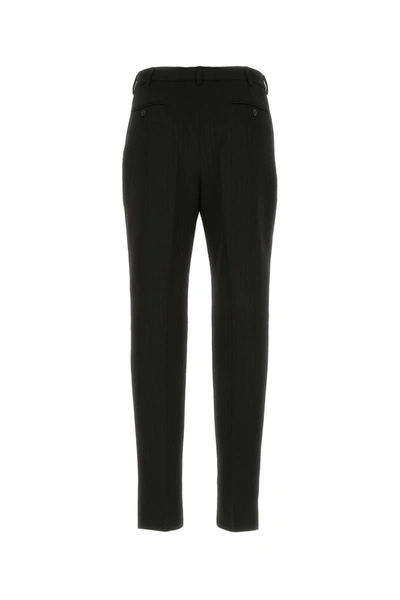 Saint Laurent Pantalone In Lana Nera Uomo In 1000
