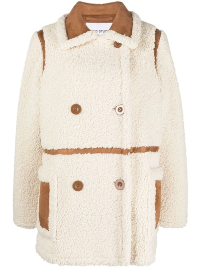 Shop Stand Studio Chloe Faux Shearling Jacket: In White