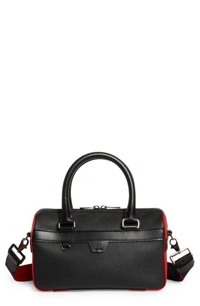 Shop Christian Louboutin Small Ruisbuddy Calfskin Leather Duffle Bag In Black/ Black/ Loubi/ Black