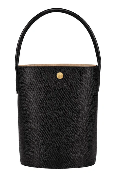 Shop Longchamp Épure Leather Bucket Bag In Black