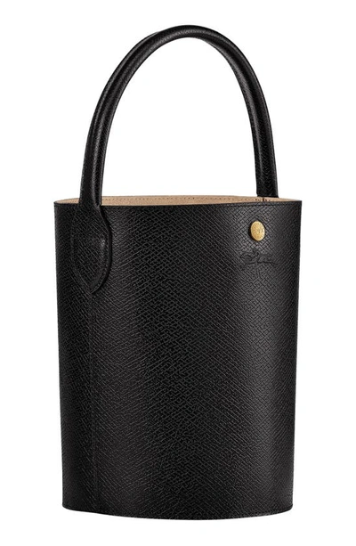 Shop Longchamp Épure Leather Bucket Bag In Black