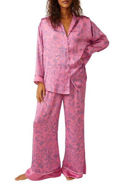 Free People Dreamy Days Mixed Print Pajamas In Sugar Snaps Combo ModeSens