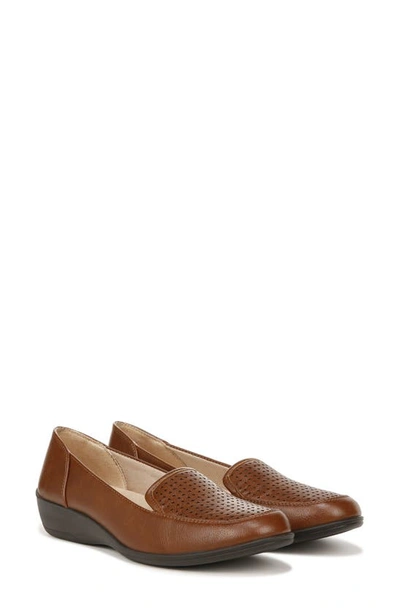 Shop Lifestride India Perforated Wedge Flat In Walnut