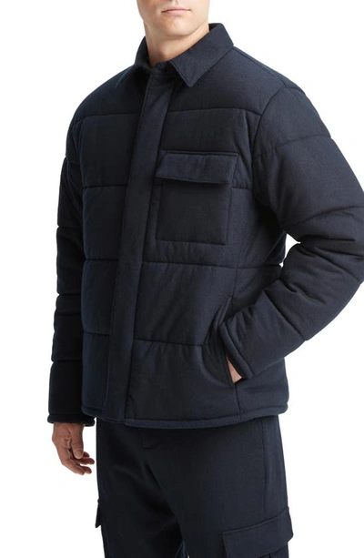Shop Vince Cozy Quilted Wool Jacket In Coastal