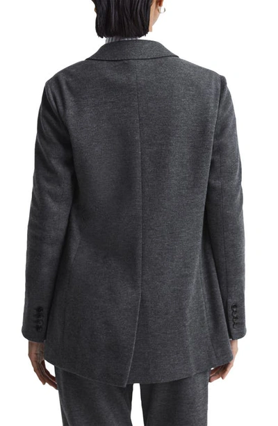 Shop Reiss Amalie One-button Wool Blazer In Charcoal