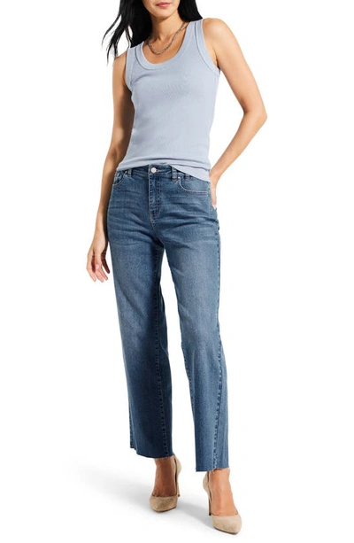 Nic + Zoe Perfect Rib Tank In Blue Glacier