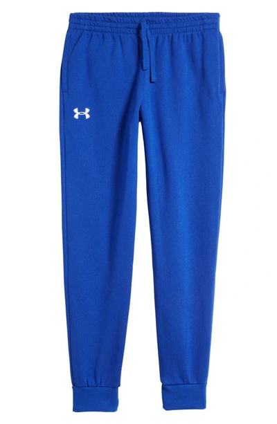 Shop Under Armour Kids' Rival Fleece Joggers In Royal / / White