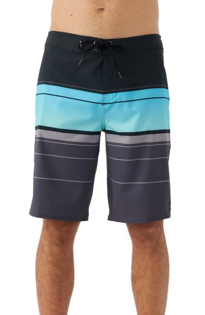 Shop O'neill Hyperfreak Heat Stripe Board Shorts In Graphite